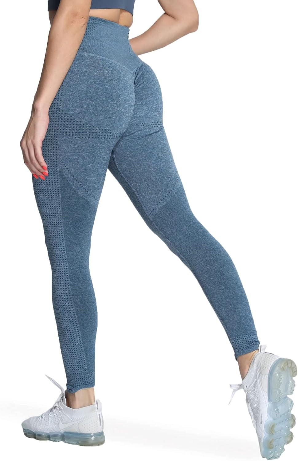 Women's Seamless High-Waisted Leggings with Pockets, Scrunch Butt Lifting and Tummy Control for Workout and Yoga (Royale Blue Marl, X-Small)