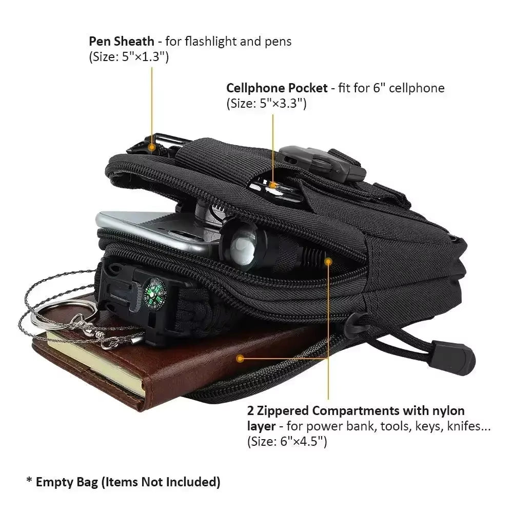 ​​Men'S Army Camouflage Waist Pack - Multifunctional Riding Locomotive Leg Bag Portable Sports Belt Bag for Outdoor Activities​