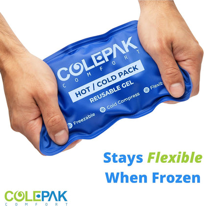 Colepak Reusable Gel Hot & Cold Packs for Pain Relief - 4 Piece Set for Joint and Muscle Soreness, Swelling Relief for Knees, Back, Shoulders, and Feet