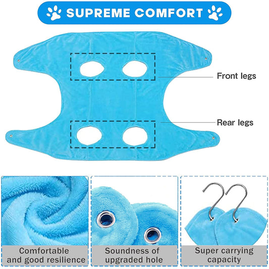 Pet Grooming Hammock Harness, Dogs & Cats Relaxation Restraint Grooming Bag with Pet Nail Clippers/Trimmer, Pet Comb, Dog Grooming Brush for Nail Clipping,Bathing, Clean Teeth, Ear/Eye Care L