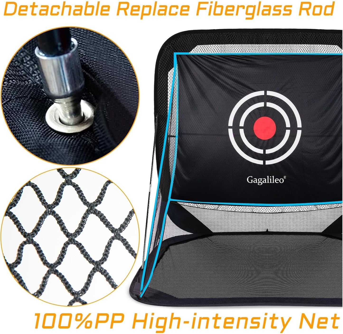 Golf Pop-Up Hitting Cage: 8X7X7Ft Practice Net with Target Portable Backyard Garage Training for Driving Chipping Swing Beginners & Golf Enthusiasts