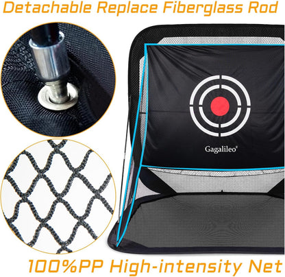 Golf Pop-Up Hitting Cage: 8X7X7Ft Practice Net with Target Portable Backyard Garage Training for Driving Chipping Swing Beginners & Golf Enthusiasts