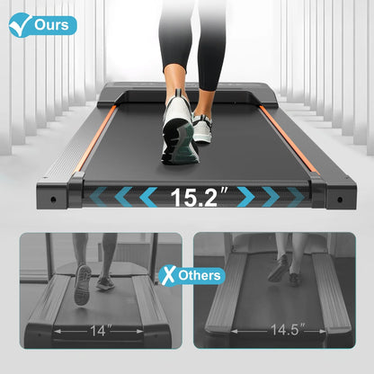 under Desk Treadmill - Walking Pad with LED Display and Remote Control, Portable Treadmill for Home and Office, 2.5HP, 265LBS Capacity